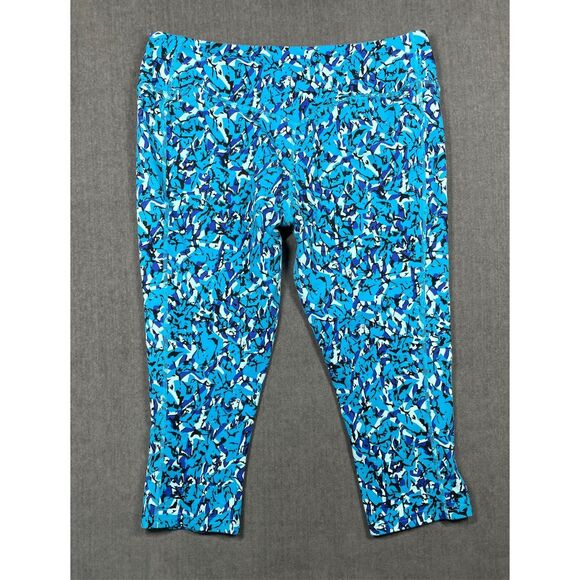 Nike Dri-FIT Leggings Women XL Blue Cropped Activewear Athleisure Gym Training - Picture 9 of 10